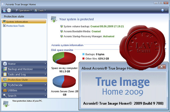Acronis True Image Home 2009 v12.0.9788
