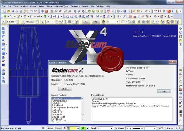 CNC Software Mastercam X4 13.0.3.31