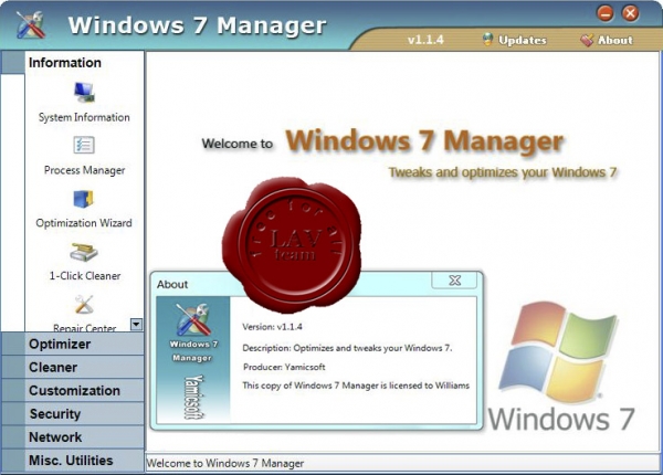 Yamicsoft Windows 7 Manager v1.1.4