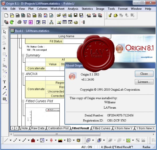 OriginLab OriginPro v8.1.34.90 SR3