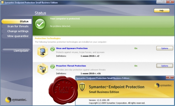 Symantec Endpoint Protection Small Business Edition 2010 v12.0.1001.95