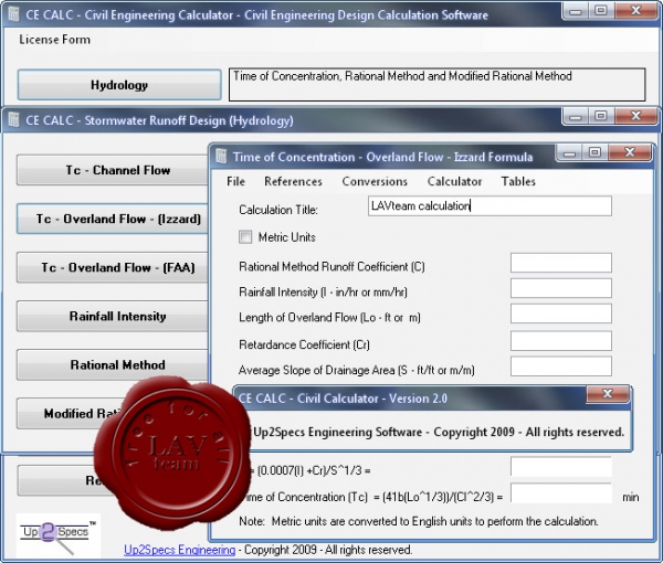 Up2Specs Civil Engineering Calculator v2.0