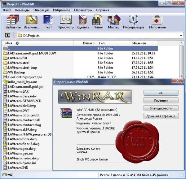 Rarlab WinRAR v4.01