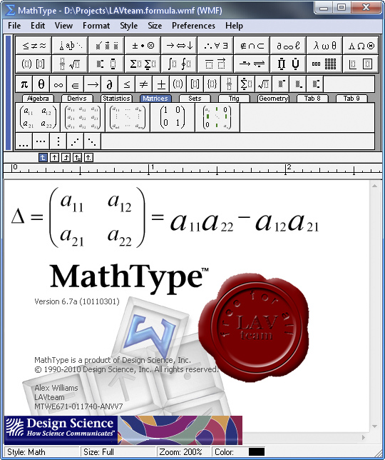 MathType 6.9 Crack MAC Windows Product Key Free Download