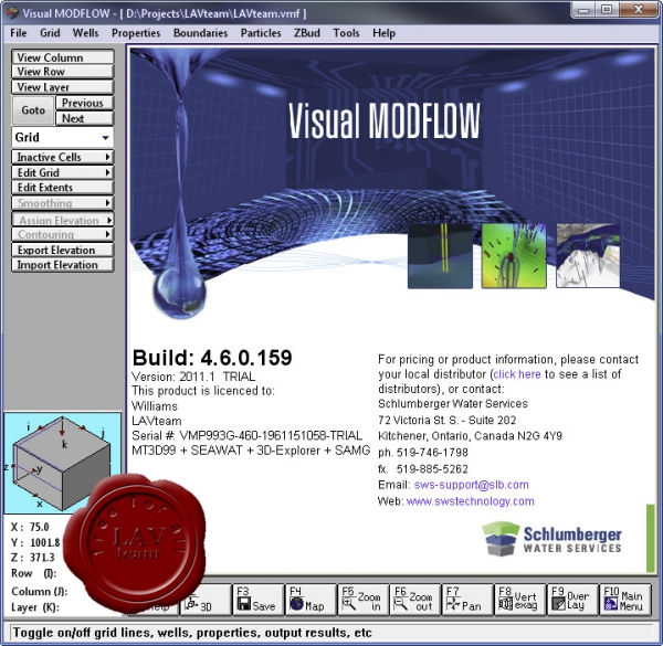 Schlumberger Visual MODFLOW 2011.1 build 4.6.0.159