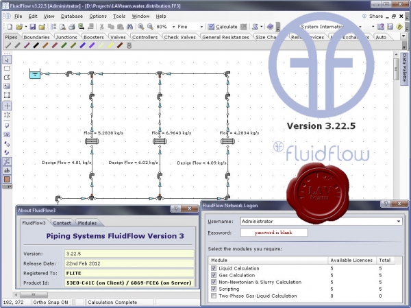 Piping Systems FluidFlow v3.22.5