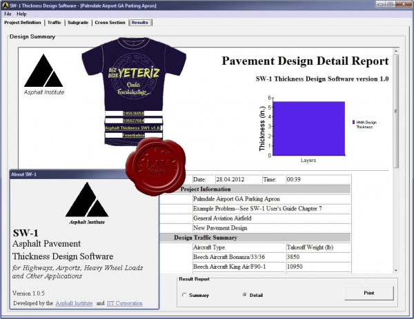 Asphalt Pavement Thickness Design Software SW1 v1.0.5