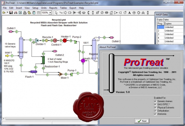 Optimized Gas Treating ProTreat v5.0 Optimized Gas Treating ProTreat v5.0
