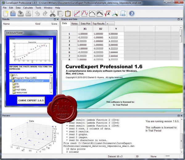 CurveExpert Professional v1.6.5
