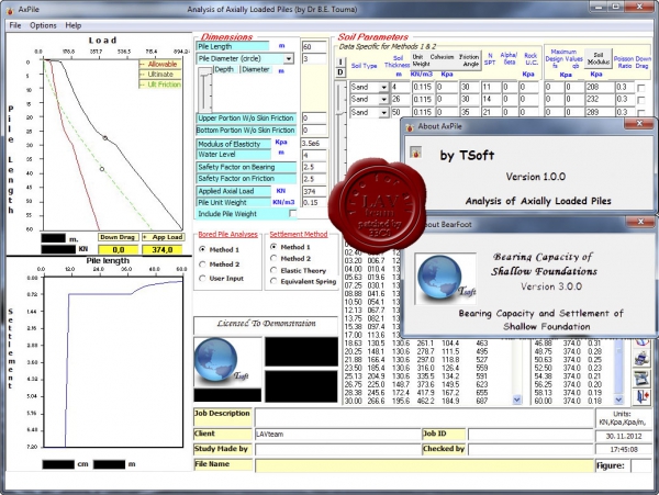 TSoft AxPile v1.0.0, BearFoot v3.0.0