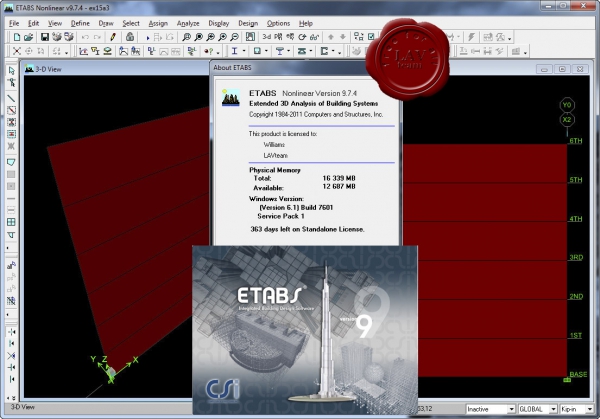 CSI ETABS v9.7.4