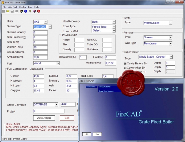FireCAD v2.0 Grate Fired Boiler
