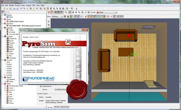 Thunderhead Engineering PyroSim v2012.1.1221