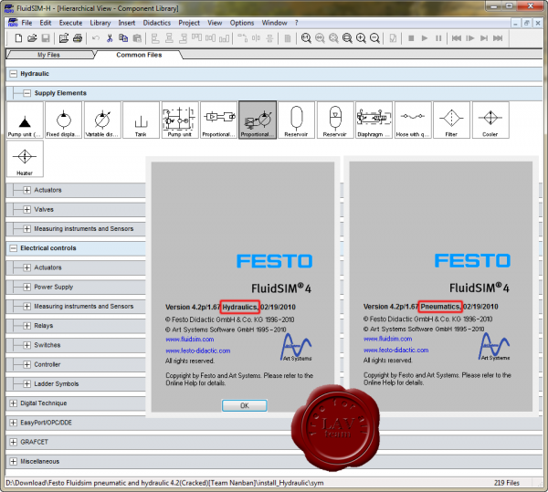 FESTO FluidSIM v4.2p/1.67 Hydraulics & Pneumatics