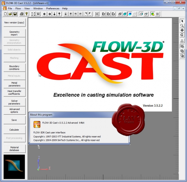 Flow Science Flow-3D CAST v3.5.2.2