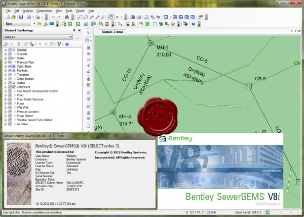 Bentley SewerGEMS М8i SS3 08.11.03.77