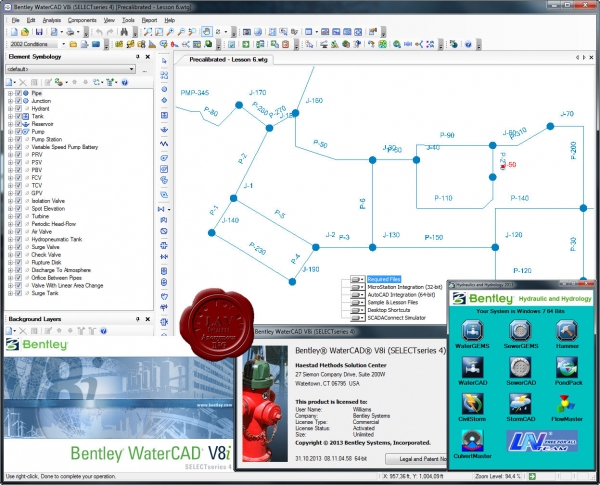 Bentley WaterCAD V8i SS4 08.11.04.58