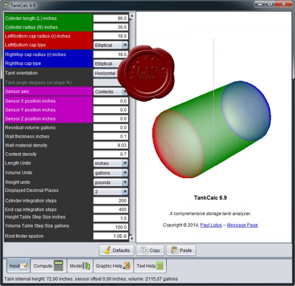 Paul Lutus TankCalc v6.9 build 14/11/2014