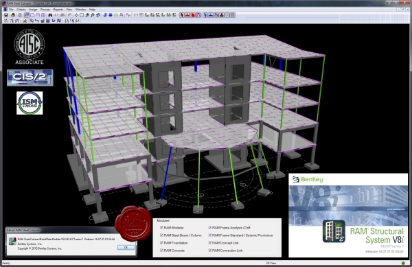 Bentley RAM Structural System V8i SS7 14.07.01.01