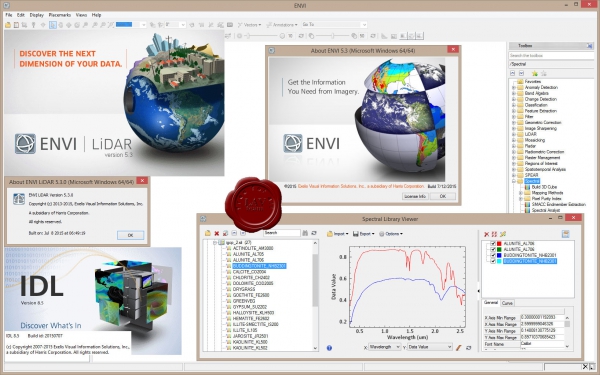 Exelis ENVI v5.3, IDL v8.5, LiDAR v5.3