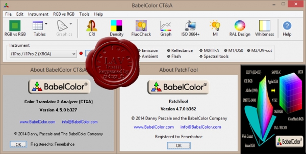 BabelColor Color Translator & Analyzer (CT&A) v4.5.0, PatchTool v4.7.0