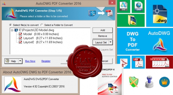 AutoDWG DWG to PDF Converter Pro 2016 v4.92