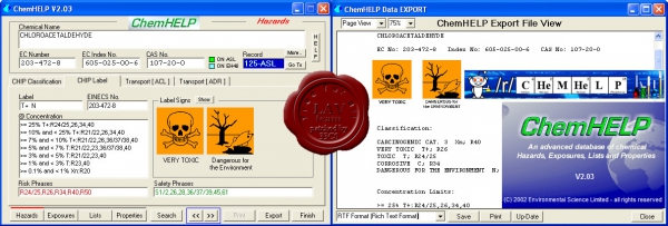 ESL ChemHELP v2.03 ESL ChemHELP v2.03