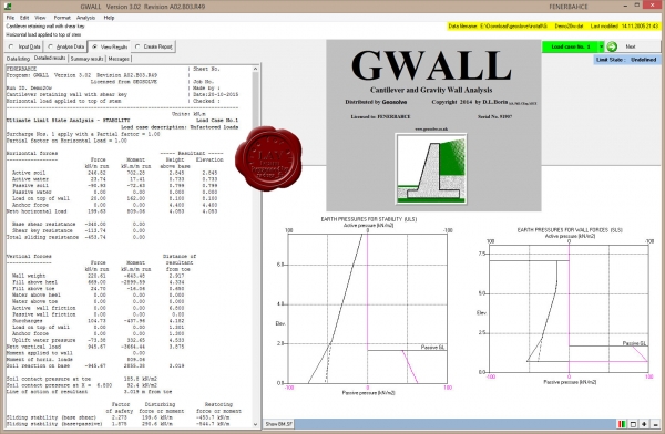 Geosolve GWALL 2014 v3.02, SLOPE 2014 v12.04, WALLAP 2013 v6.05