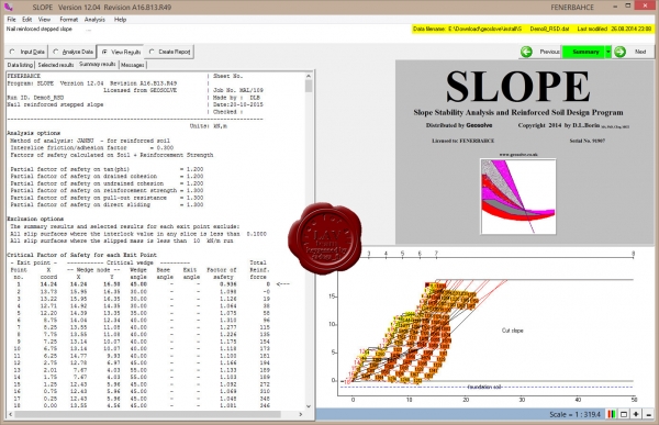 Geosolve GWALL 2014 v3.02, SLOPE 2014 v12.04, WALLAP 2013 v6.05