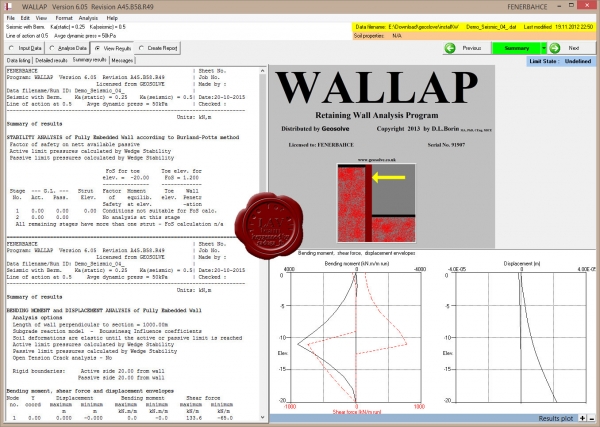 Geosolve GWALL 2014 v3.02, SLOPE 2014 v12.04, WALLAP 2013 v6.05