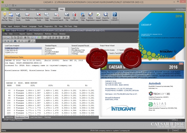 Intergraph CAESAR II 2016 v8.00.00.5600 build 150930