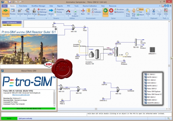 KBC Petro-SIM and the SIM Reactor Suite v6.1 build 1416