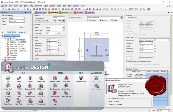 MIDAS Information Technology midas Design+ 2015 v1.1