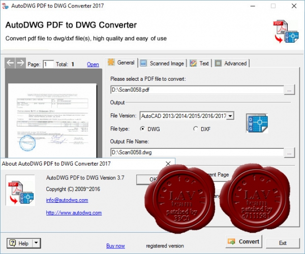 AutoDWG PDF to DWG Converter 2017 v3.7 x86+x64