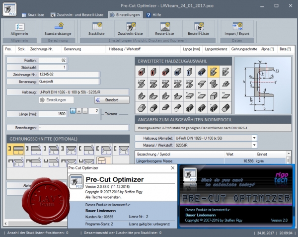 Steffen Rigy RIGOTECH Pre-Cut Optimizer v2.0.88