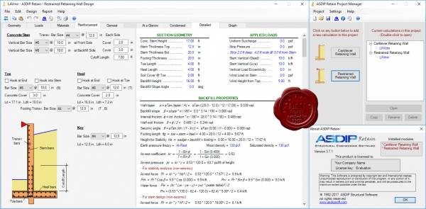 ASDIP Structural Retain v3.7.1 ASDIP Structural Retain v3.7.1