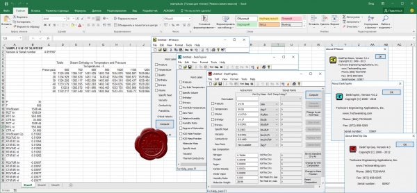 Techware Engineering Suite v4.0: @Air, @Gas, XLInterp, WinSteam