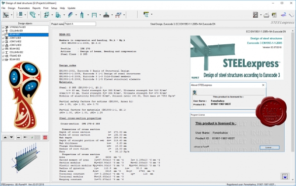 RUNET software STEELexpress version 03.07/2018