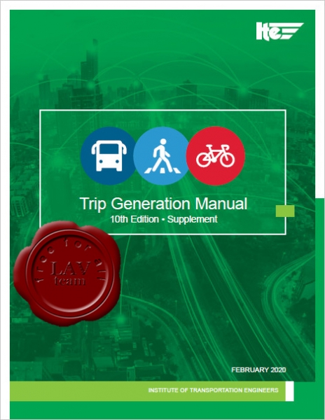 Trip Generation Manual 10th Edition, Supplement