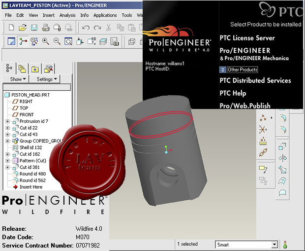 PTC Pro/ENGINEER (and Pro/ENGINEER Mechanica) Wildfire v4 M060 x86 ISO