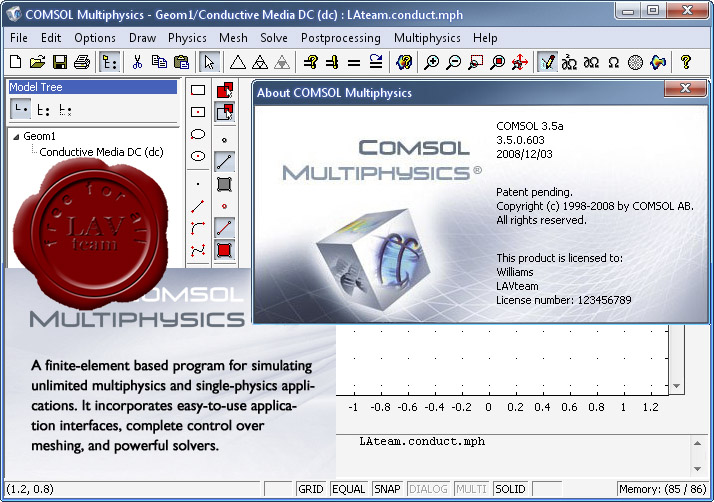 COMSOL Multiphysics v3.5a