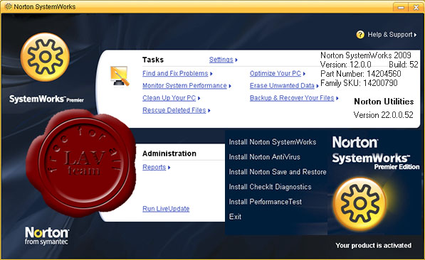 Symantec Norton SystemWorks 2009 Premier Edition v12.0.0.52
