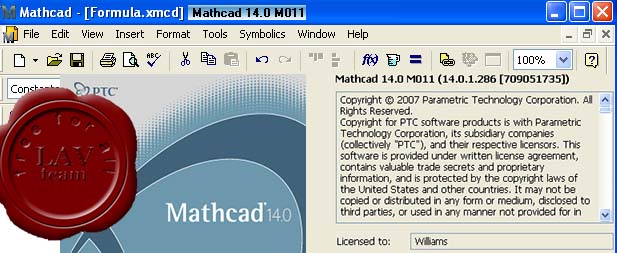 PTC (Mathsoft) Mathcad v14.0 release datacode M011
