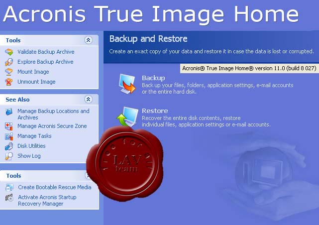 Acronis True Image Home v11.0 build 8027 ENG